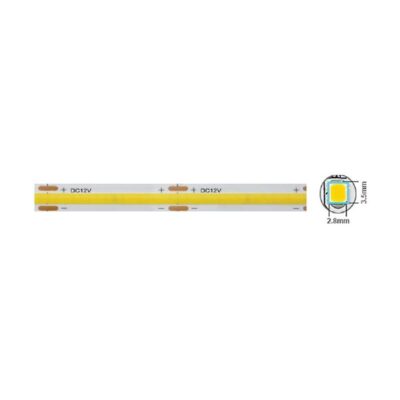 Vito 5540580 LED лента STRIP PLUS 12V 320xCOB. 12W. 3M (самозалепваща лента). 8mm. IP20. 6000K. 5m ролка