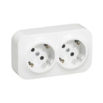 Legrand 3414971703957 ДВОЕН КОНТАКТ ШУКО 16А С ДЕТСКА ЗАЩИТА ЗА ОТКРИТ МОНТАЖ FORIX БЯЛ