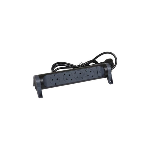 Legrand 3414971944961 ПОДОВ РАЗКЛОНИТЕЛ 4х ШУКО ВЪРТЯЩ СЕ С КАБЕЛ 3м ЧЕРНО/СИВ