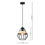 Milagro MLP5524 Висяща лампа CLIFF BLACK 1xE27