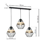 Milagro MLP5525 Висяща лампа CLIFF BLACK 3xE27