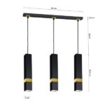 Milagro MLP6280 Висяща лампа VIDAR BLACK/GOLD 3xGU10