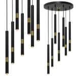 Milagro MLP6385 Lampa wisząca MONZA BLACK/GOLD 7xG9 8W