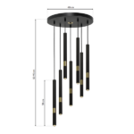 Milagro MLP6385 Lampa wisząca MONZA BLACK/GOLD 7xG9 8W