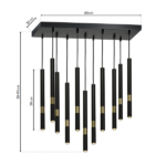 Milagro MLP6386 Висяща лампа MONZA BLACK/GOLD 11xG9 8W