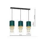 Milagro MLP64500 ALMERIA GREEN/GOLD висяща лампа 3xE27