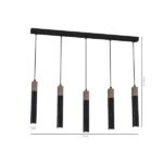 Milagro MLP7471 Висяща лампа SOLO SAWN BLACK / ПАТИНИРАНО ДЪРВО 5x mini GU10