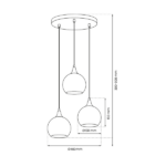 Milagro MLP8403 Lampa wisząca MONTE GOLD 3xE27