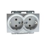Vito MN-500-002104-120 MONO DESPINA Механизъм Контакт двоен заземен Сребро