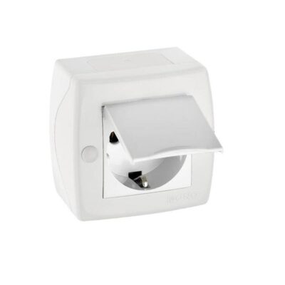 Vito MN-104-010107-118 MONO OCTANS Контакт заземен с капак Открит монтаж Бял