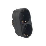 Vito 8002861 MULTISOCKET DUPLO-R 16A 3680W BLACK EARTH-LINE SHUTTER PLUG+2xSOCKET