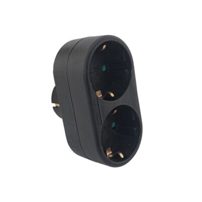Vito 8002861 MULTISOCKET DUPLO-R 16A 3680W BLACK EARTH-LINE SHUTTER PLUG+2xSOCKET