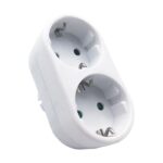 Vito 8002860 MULTISOCKET DUPLO-R 16A 3680W WHITE EARTH-LINE SHUTTER PLUG+2xSOCKET
