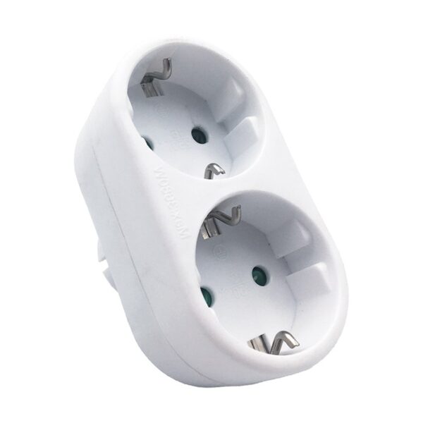 Vito 8002860 MULTISOCKET DUPLO-R 16A 3680W WHITE EARTH-LINE SHUTTER PLUG+2xSOCKET