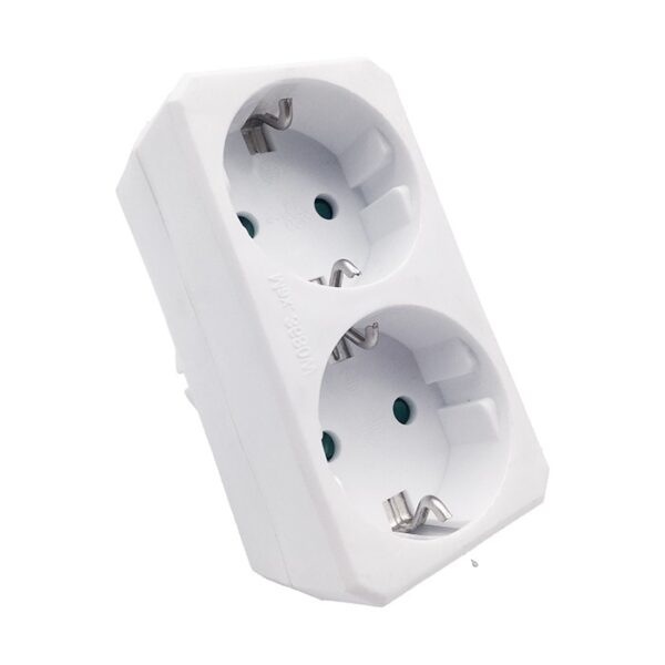 Vito 8002870 MULTISOCKET DUPLO-S 16A 3680W WHITE EARTH-LINE SHUTTER PLUG+2xSOCKET