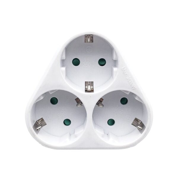 Vito 8002840 MULTISOCKET TRIPLO-R 16A 3680W WHITE EARTH-LINE SHUTTER PLUG+3xSOCKET