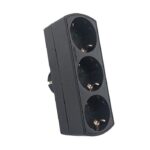 Vito 8002851 MULTISOCKET TRIPLO-S 16A 3680W BLACK EARTH-LINE SHUTTER PLUG+3xSOCKET