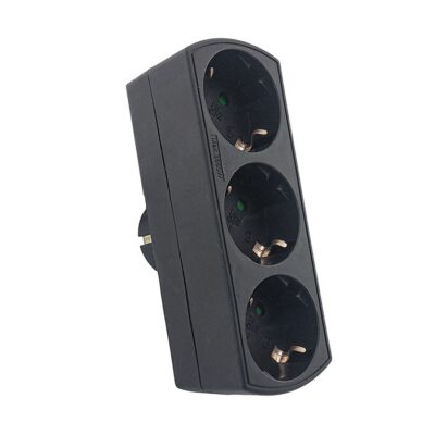 Vito 8002851 MULTISOCKET TRIPLO-S 16A 3680W BLACK EARTH-LINE SHUTTER PLUG+3xSOCKET