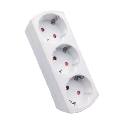 Vito 8002850 MULTISOCKET TRIPLO-S 16A 3680W WHITE EARTH-LINE SHUTTER PLUG+3xSOCKET