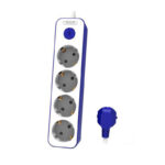 PHILIPS 4895229136892 РАЗКЛОНИТЕЛ С ЧЕТИРИ ГНЕЗДА 1.5м CHP2145U БЯЛ/СИН