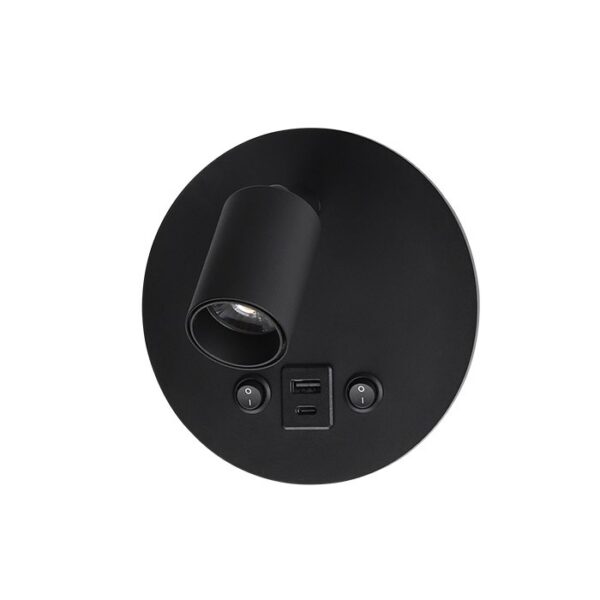 Vito 2103240 READING LIGHT FIUMICINO-C 10W 3000K 700Lm BLACK φ145*H88 TYPE-C+USB