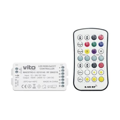 Vito 6210140 КОНТРОЛЕР MAESTRO-5 RF 28KEYS 12V-24VDC IP20 RGB+3CCT