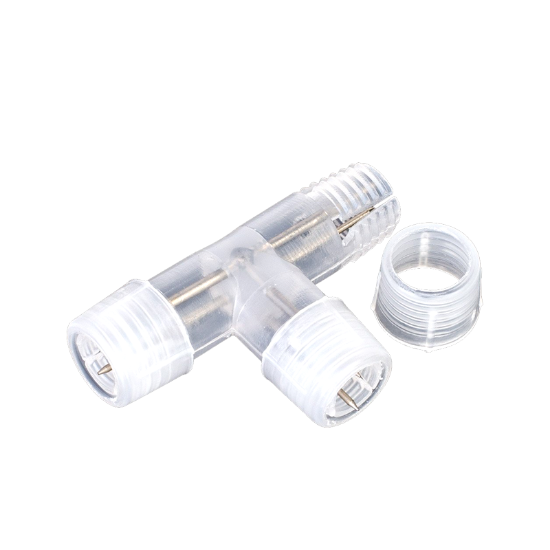 rtc3wb.png ACA Lighting RTC3WB Т-конектор за 3-жилна въжена лента – IP20