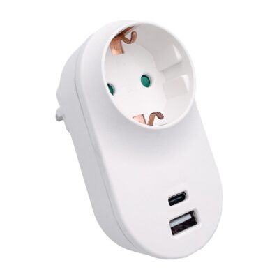 Vito 8002820 SOCKET UNIX-C 16A 3680W 2xUSB-3.1A WHITE EARTH-LINE SHUTTER PLUG+SOCKET
