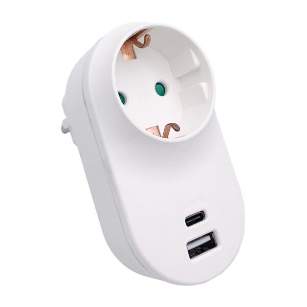Vito 8002820 SOCKET UNIX-C 16A 3680W 2xUSB-3.1A WHITE EARTH-LINE SHUTTER PLUG+SOCKET