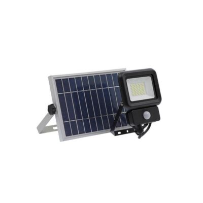 Vito 3021970 СОЛАРЕН LED ПРОЖЕКТОР SOLIS 20W 1400Lm 6000K (СТУДЕНА СВЕТЛИНА) 3.7V 4400mAh IP65 ЧЕРЕН ЦВЯТ