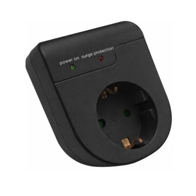 Vito 8002960 SURGE PROTECTION SOCKET WITH PLUG SURGIO 16A 250V 3500W BLACK EARTH SHUTTER