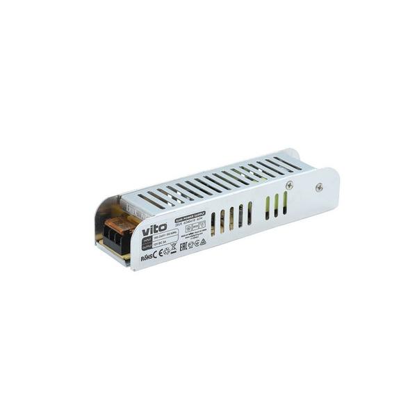 transformer-zeus-12vdc-5a-60w-slim-ps-6240410-vito.jpg VITO 6240410 Захранващ Тансформатор 220V-12V 60W 5A ZEUS SLIM PS IP20