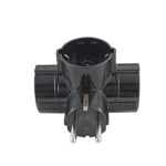 Vito 8002541 TRIPPLE SOCKET TRIPLO 16A 3680W BLACK EARTH-LINE SHUTTER