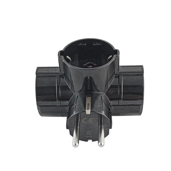 Vito 8002541 TRIPPLE SOCKET TRIPLO 16A 3680W BLACK EARTH-LINE SHUTTER