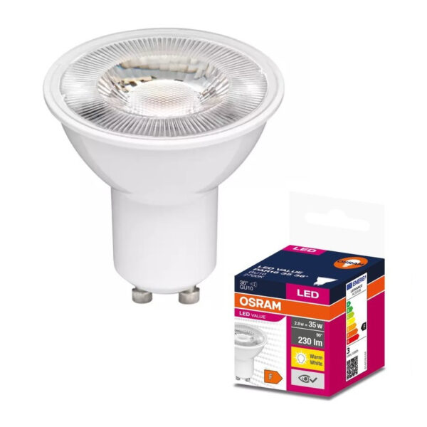 Ledvance 4058075198555 LED ЛАМПА VALUE PLAST PAR16 35 36° 3.2W/827 GU10