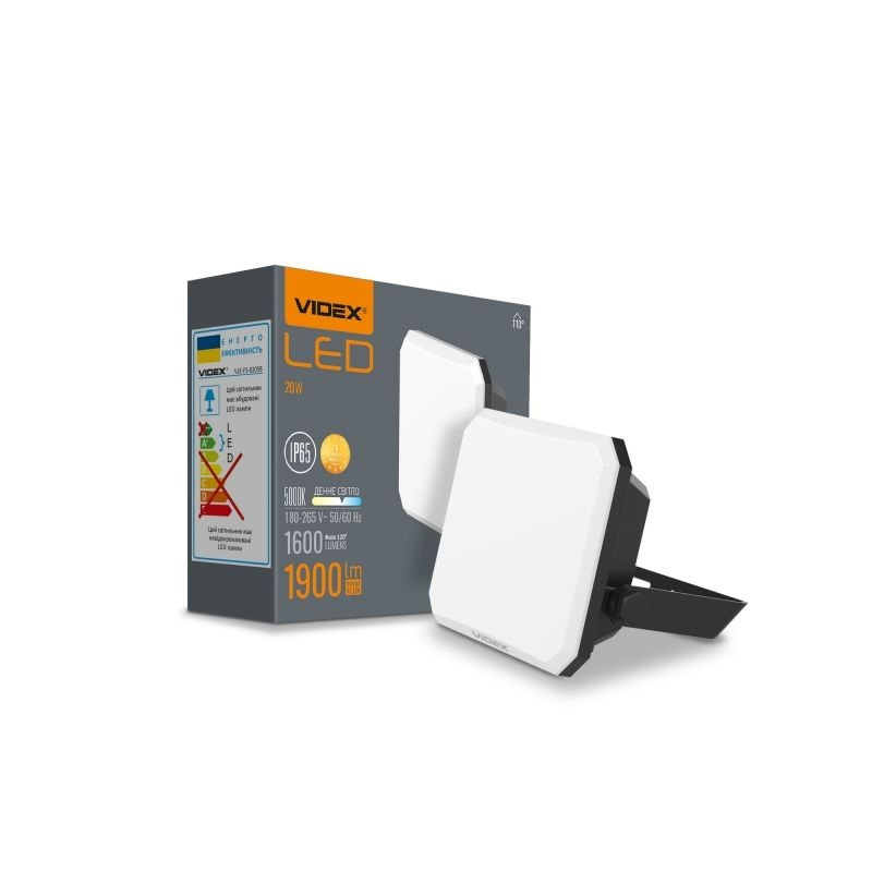 videx-vle-f3-0205b-flood-20w-5k.jpg Videx 5904405542439 LED ПРОЖЕКТОР VLE-F3-0205B FLOOD 20W/5K