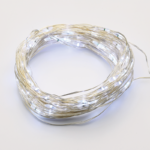 ACA Lighting X01100215 100 LED гирлянд с таймер бяла светлина сребриста медна тел батерии 3×AA IP44 10м + 10см