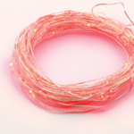 ACA Lighting X01100415 100 LED гирлянд с таймер червен цвят сребриста медна тел батерии 3×AA IP44 10м + 10см