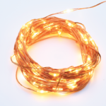 ACA Lighting X0112123 12 LED гирлянд топла бяла светлина медна тел батерии 2×CR2032 IP20 1.2м + 10см 0.72W