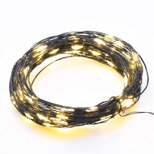ACA Lighting X0120141 20 LED гирлянд топла бяла светлина черна медна тел батерии 2×AA IP20 2м + 10см 1.2W