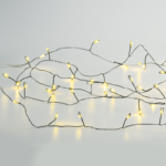 ACA Lighting X01501417 50 клъстер LED гирлянд топла светлина черна медна тел батерии 3×AA IP20 2.5м + 30см 3W