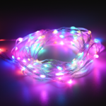 ACA Lighting X04100371 100 RGB LEDсмарт гирлянд свързваем 10м USB дистанционно + приложение IP44 3м кабел