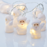 ACA Lighting X04101105 Силиконов Дядо Коледа – 10 LED гирлянд топла светлина батерии 2×AA IP20 135 + 30см прозрачен кабел