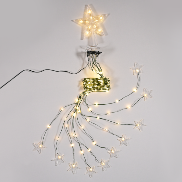 ACA Lighting X041901525 190 LED октопод със звезда – топла светлина USB дистанционно 8 програми 10 реда IP44 10 × 180см 5м кабел
