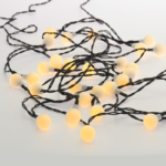 ACA Lighting X04301423 30 соларни LED топла светлина – опалови топки мигащ режим черен кабел IP44 4.35м + 2 м
