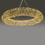 ACA Lighting X05128801535 3D метален мотив – пръстен 12 480 LED медна тел топла светлина IP44 адаптер 3V DC верига 70см + куки 5м кабел