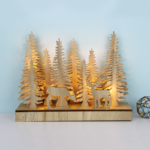 ACA Lighting X05221105 Plywood коледно дърво 2 – 22 топли LED бат. (2×AA) IP20 30×8×23см