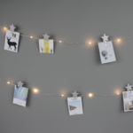 ACA Lighting X05251111 12 щипки бляскави звезди – 25 LED топла светлина сребриста медна тел батерии 3×AA IP20 240 + 30см прозрачен кабел