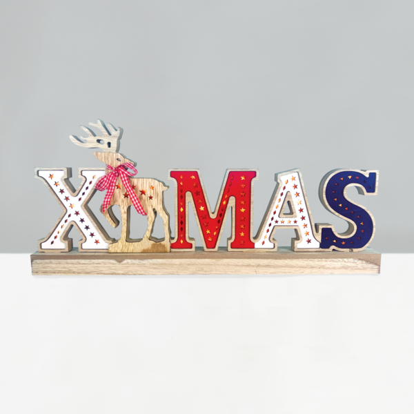 ACA Lighting X05261113 Дървен X-MAS – 26 мини топли LED бат. (3×AA) IP20 45×3.5×20см