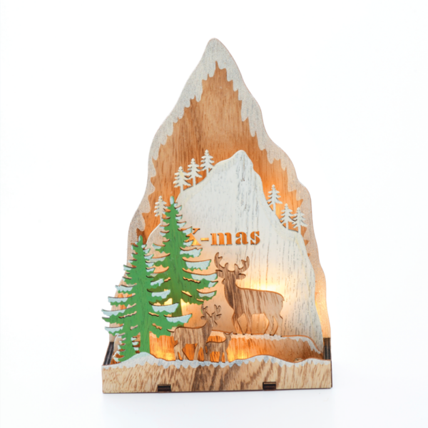 ACA Lighting X0581104 Plywood коледно дърво – 8 топли LED бат. (2×AA) IP20 14.3×5.5×21.5см